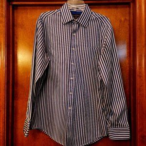 Brown Black 1826 80's 2-Ply Long Sleeved Dress Shirt - SzL